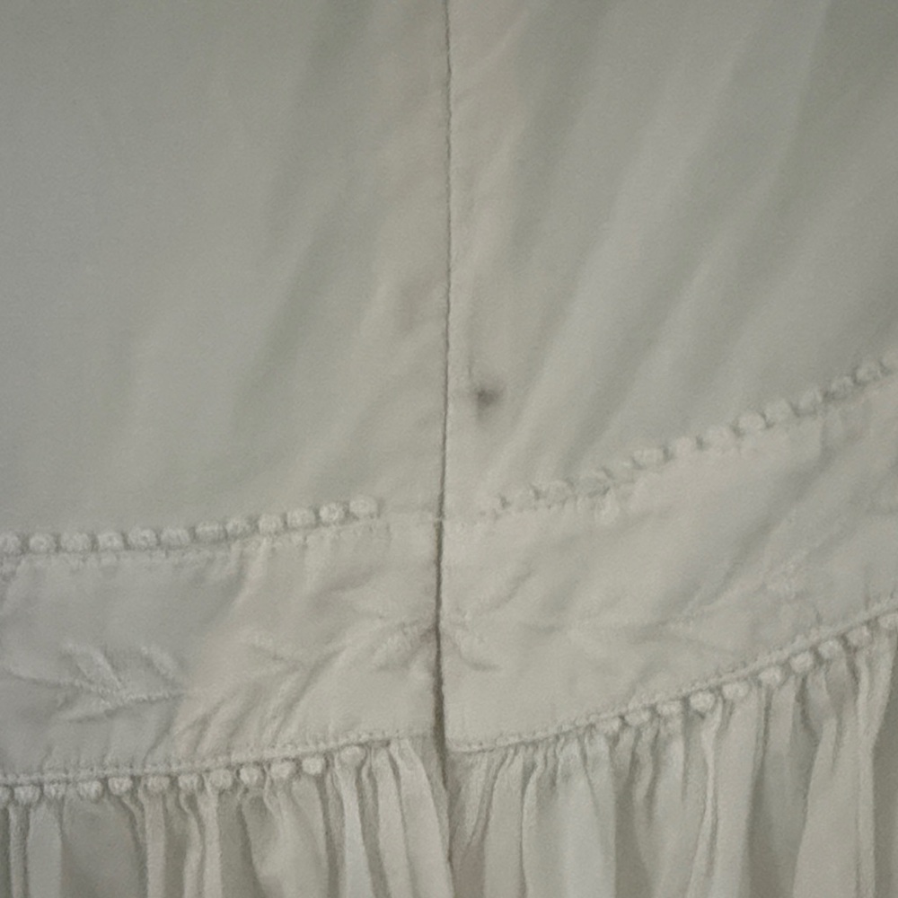 White Ruffle Sleeve Mini Dress Cottage Core - Picture 7 of 7